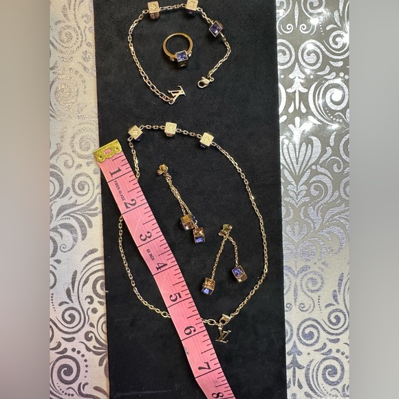 Louis Vuitton BO Pend. Gamble Azur Pendant, bracelet and ring. 5 piece set. - Picture 3 of 17